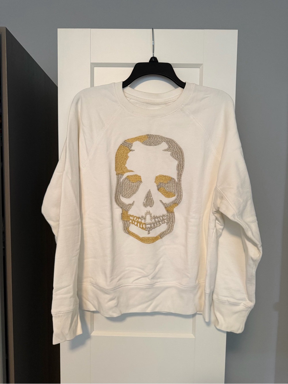 Zadig & Voltaire Ivory Skull Graphic Sweatshirt